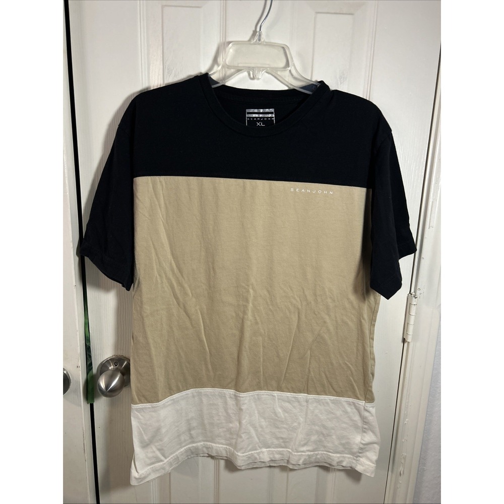 Y2K Sean John Color Block T-Shirt Size XL Hip Hop Streetwear Style